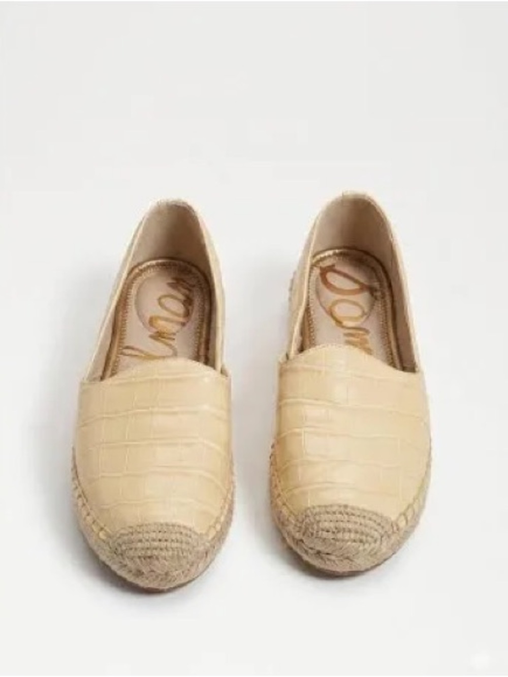 Sam Edelman Kesia Espadrilles Croc Embossed Leather Rope Sole NWT Size 8.5